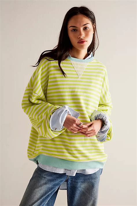free people striped crewneck